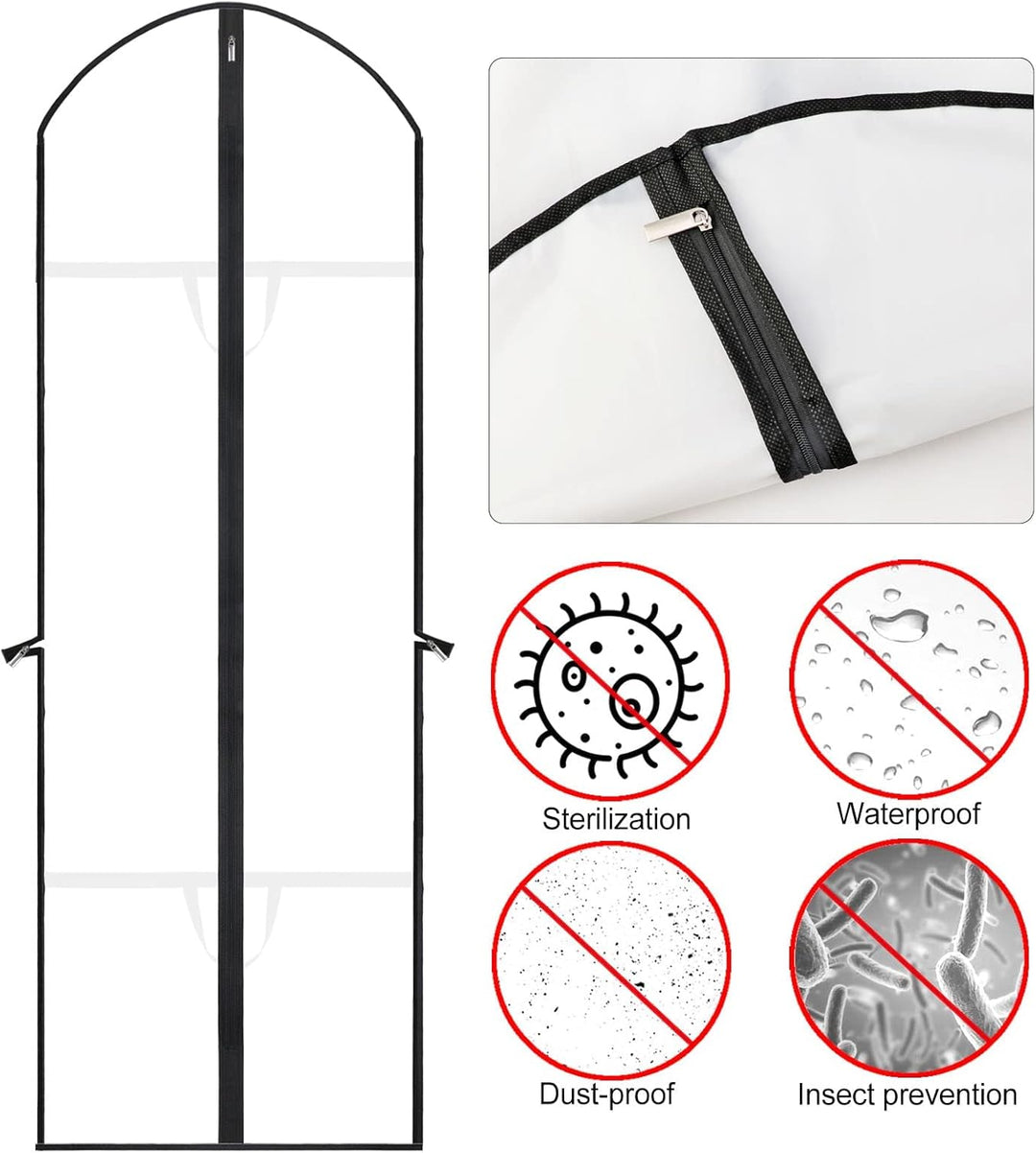 Protective clothing storage: 71-inch extra-long garment bag for wedding dresses & formal attire.
