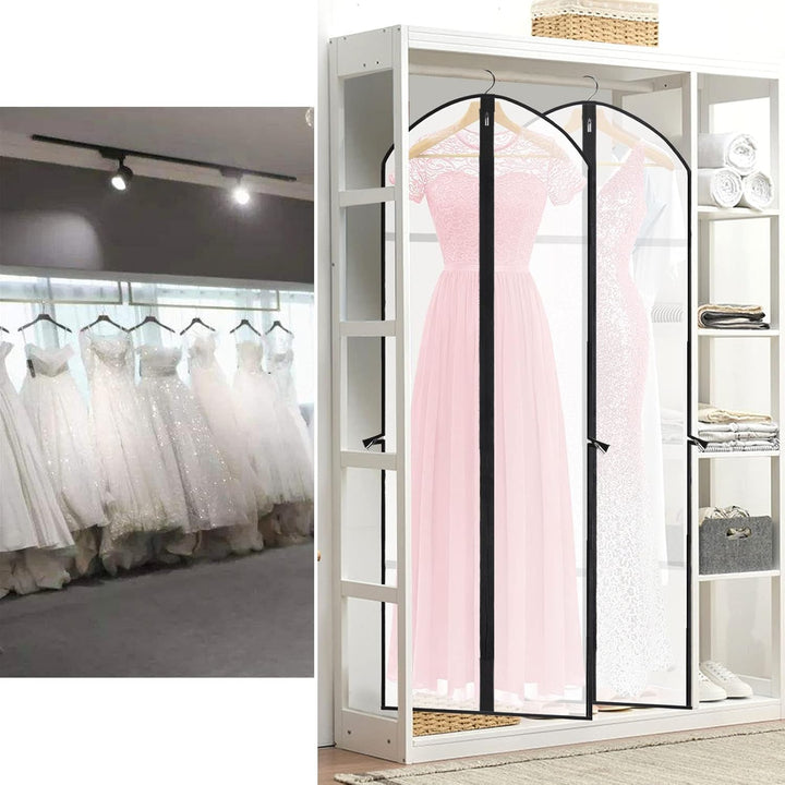 Garment bag with handles, 180cm extra-long, suitable for gowns, dresses, & suits. Travel-ready.