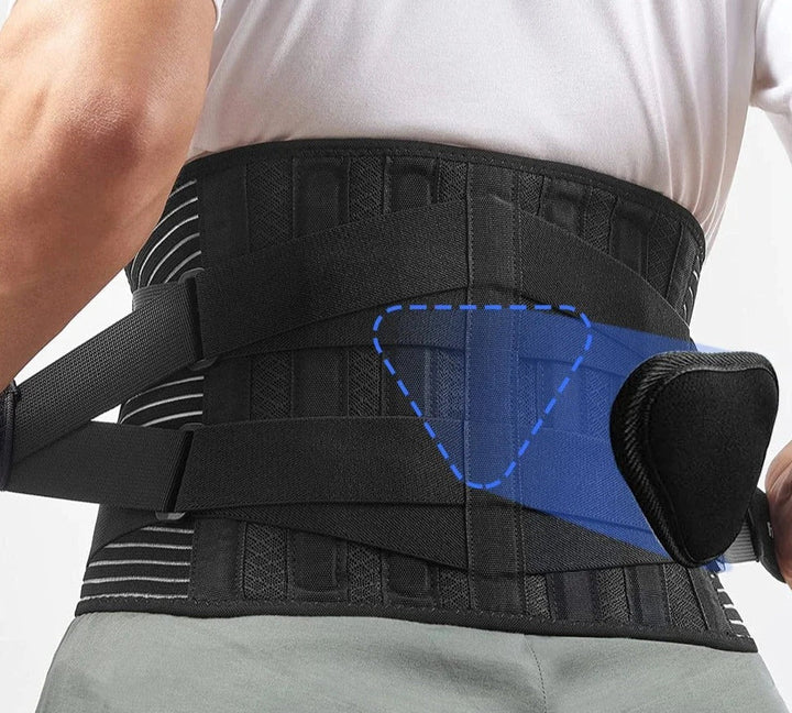 Strong adjustable back support belt for posture correction. Unisex waist support for daily comfort & back pain relief.