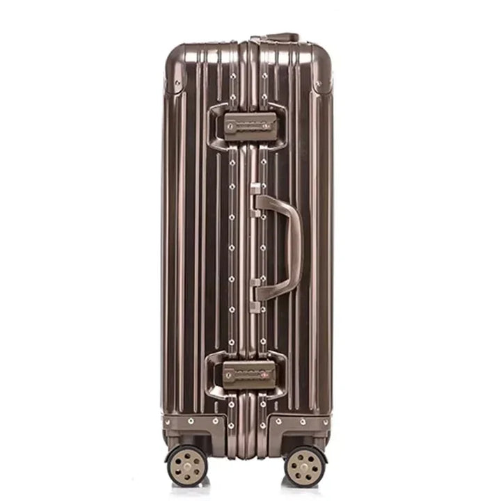 Berlin style aluminum magnesium business luggage. Professional hardcase carry-on suitcase for travel.