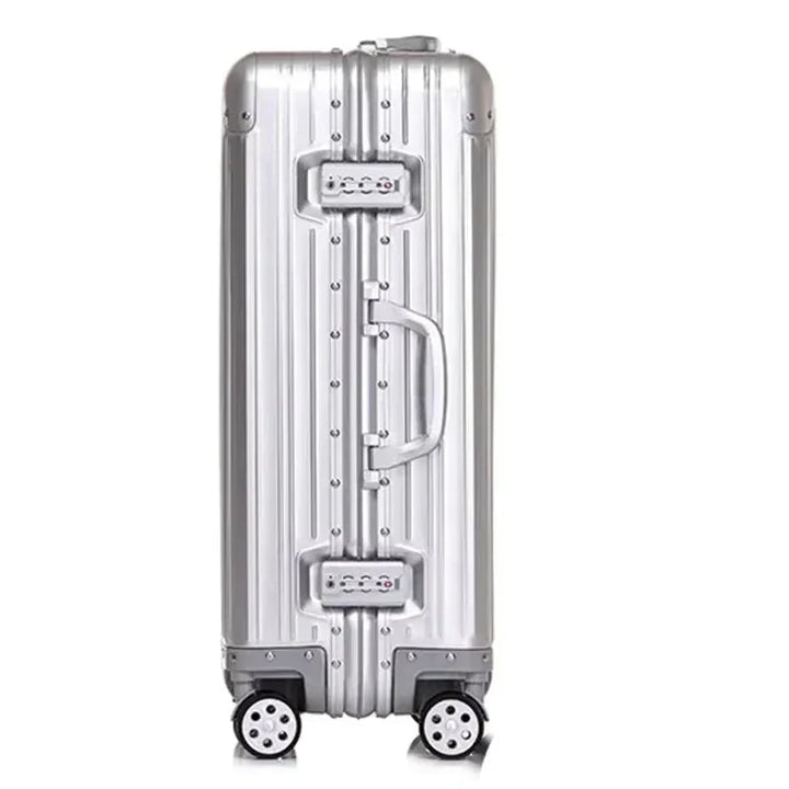 Professional aluminum magnesium travel suitcase. Durable hardcase luggage, ideal for business carry-on.
