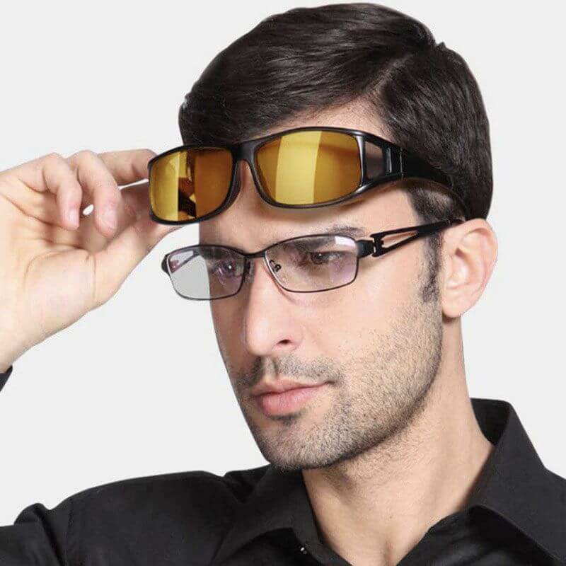 Unisex anti-glare driving glasses, polarized for clear vision & road safety.