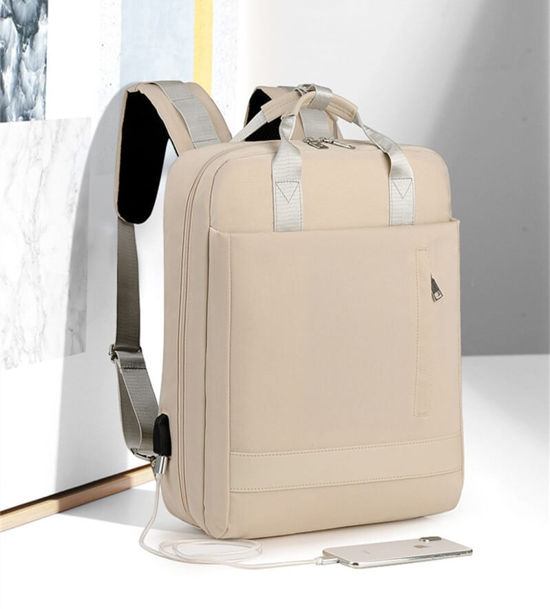 Collection of unisex anti-theft backpacks in various colors, featuring hidden zippers and USB charging.
