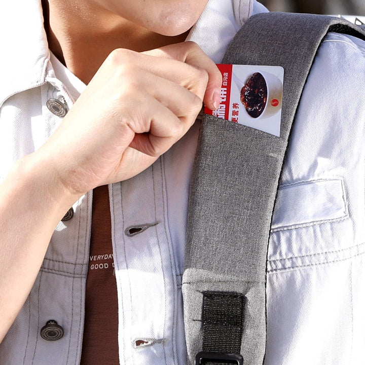 Durable water-resistant anti-theft backpack, with hidden zippers and external USB charging port.