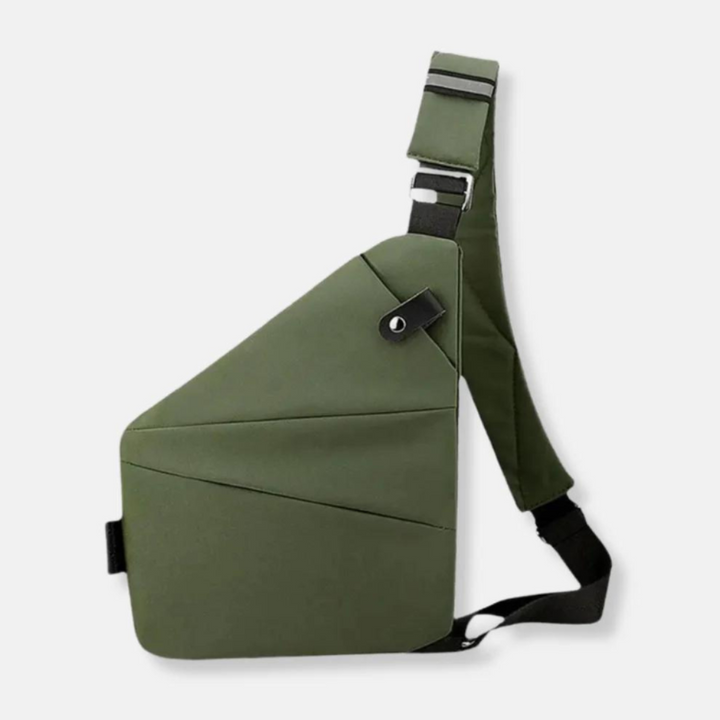 Smart anti-theft travel messenger bag with RFID blocking for digital security.