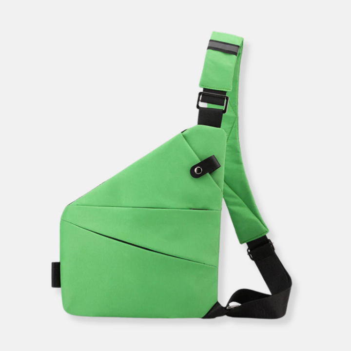Organized anti-theft sling bag, ideal for secure travel & adventure. Hardshell protection.