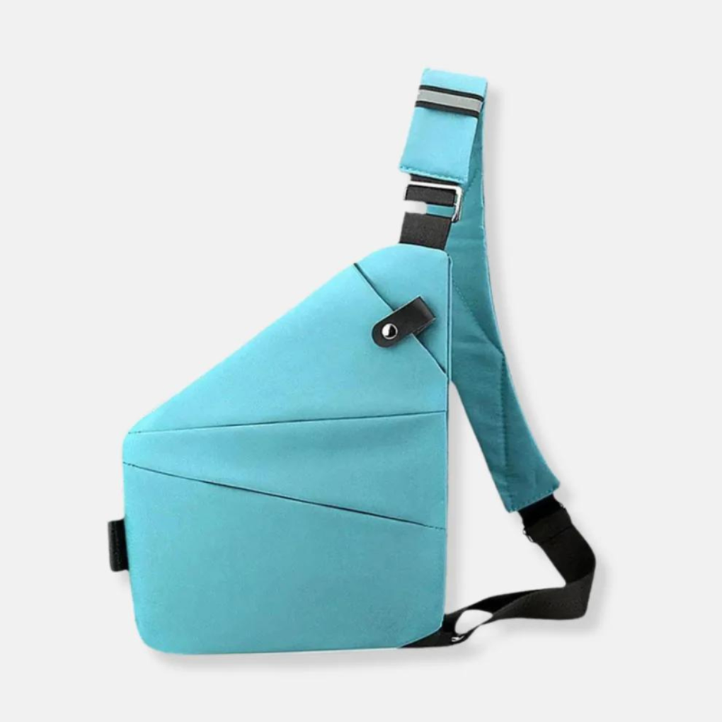 Nylon anti-theft sling bag, designed for durability & secure organization of travel gear.