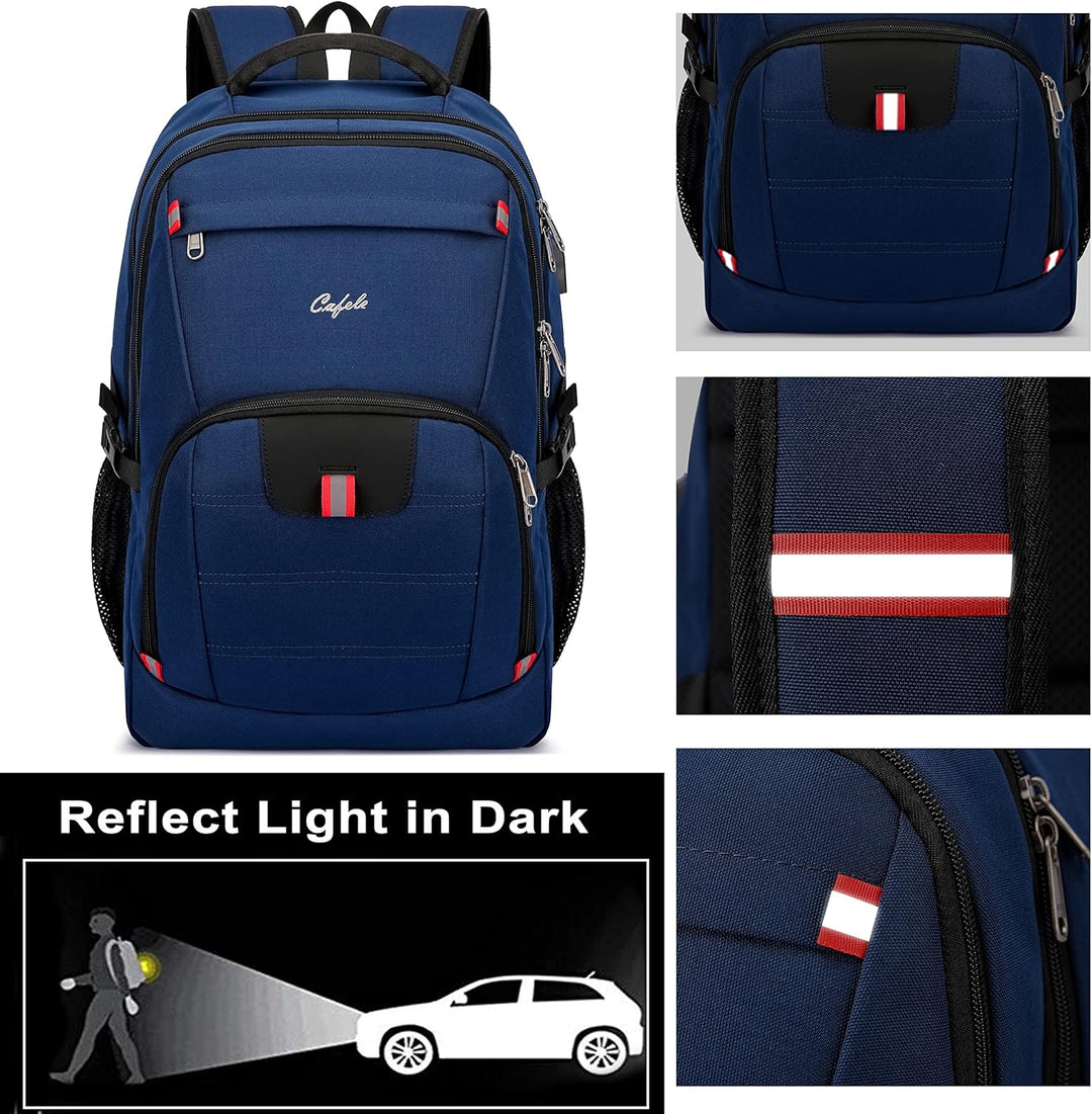 Anti-theft laptop backpack for daily commute, water-resistant, USB charging, perfect for unisex users.