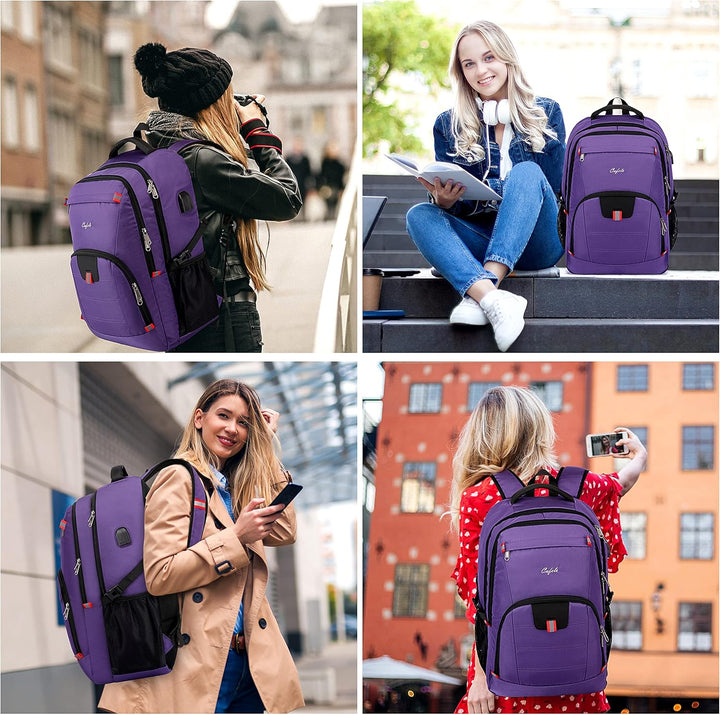 High-capacity anti-theft laptop backpack, water-resistant, USB charging, ideal for long commutes.