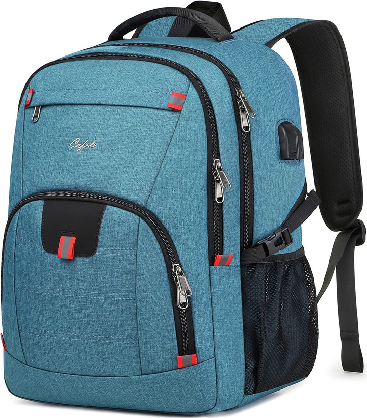 Secure anti-theft laptop backpack, water-resistant, unisex, USB charging, for peace of mind.