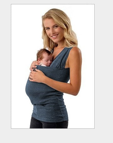 Unisex babywearing t-shirt for comfortable, hands-free infant support. Ergonomic design for parents.