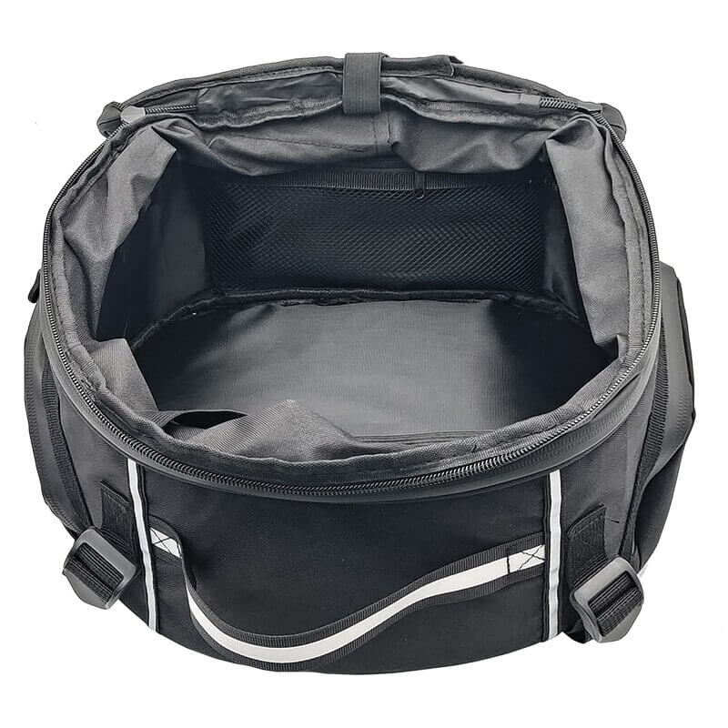 Durable water-resistant motorcycle travel bag with multiple pockets, perfect luggage for biker riders.
