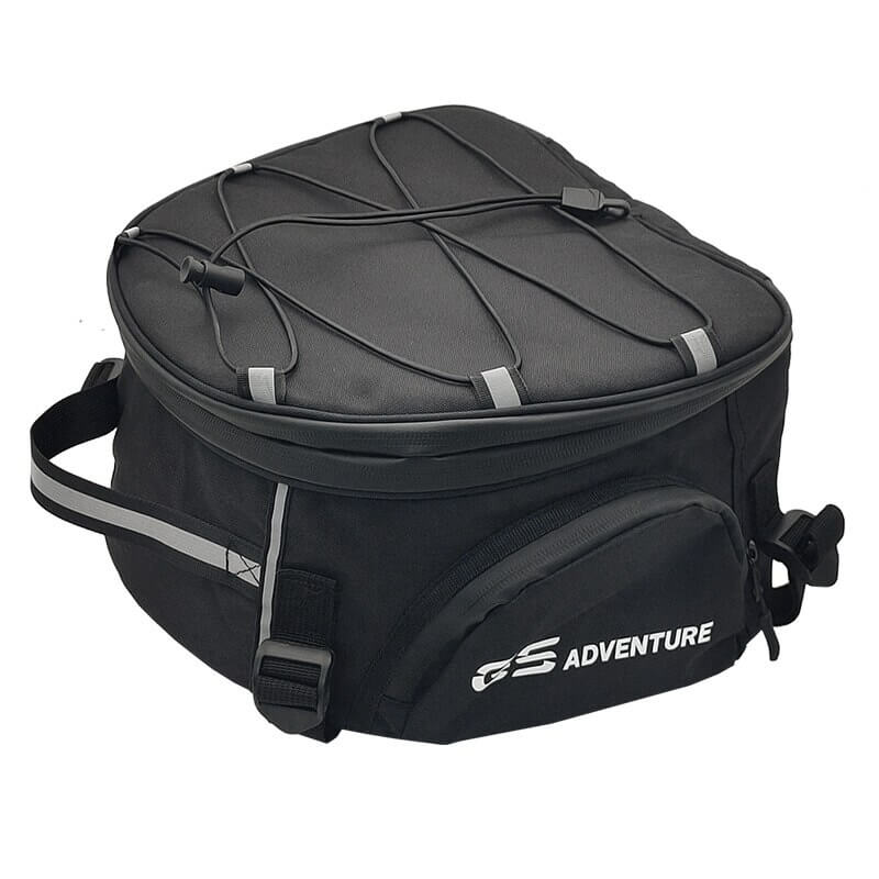 Foldable water-resistant motorcycle bag, ideal for storing gear & travel essentials with multiple pockets.