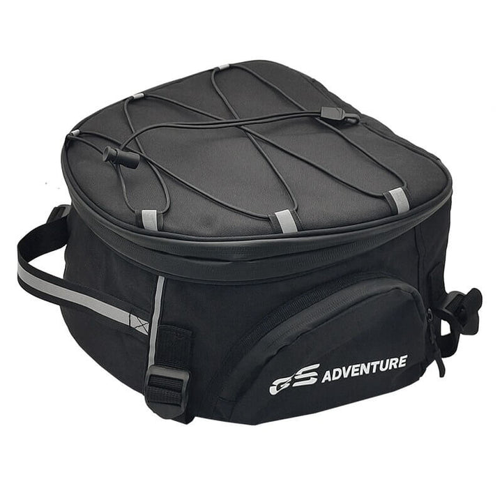 Foldable water-resistant motorcycle bag, ideal for storing gear & travel essentials with multiple pockets.