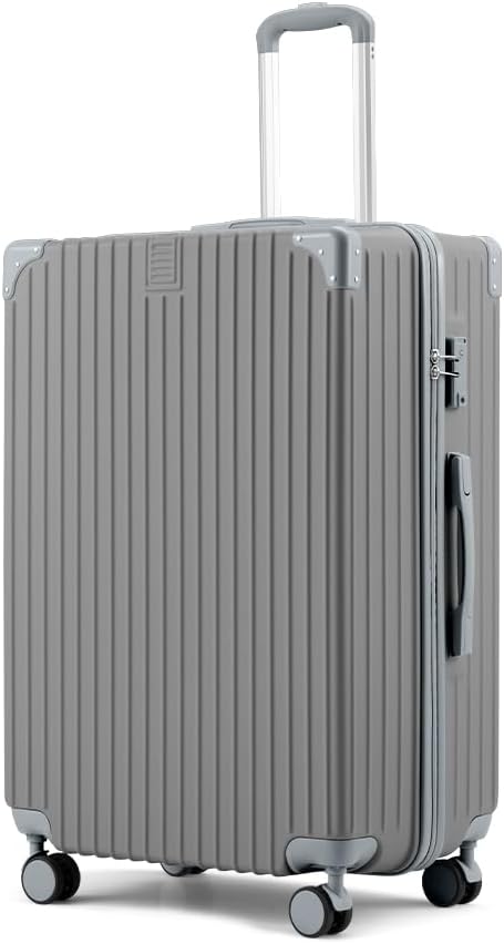 Unisex durable ABS hard shell luggage with spinner wheels & TSA lock for secure travel.