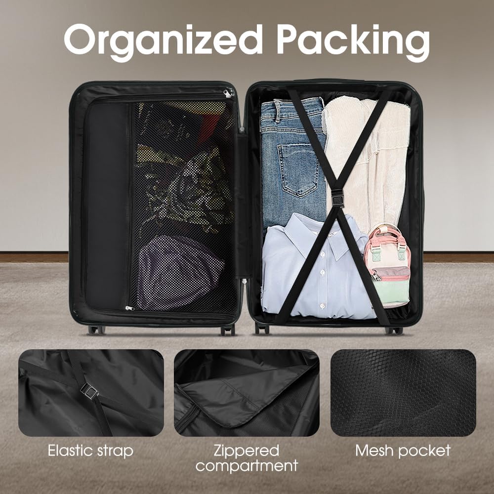 Dependable hard shell checked luggage, spinner wheels, and an integrated TSA lock for peace of mind.