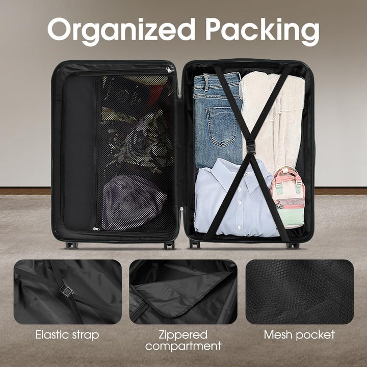 Dependable hard shell checked luggage, spinner wheels, and an integrated TSA lock for peace of mind.