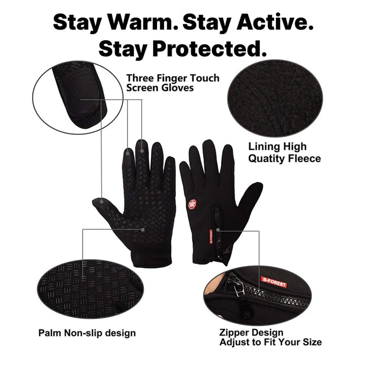 Outdoor gear electric heated gloves, waterproof, windproof, touchscreen, for winter adventures.