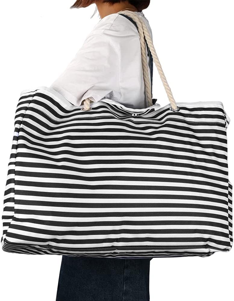 Unisex extra large waterproof beach tote bag with bonus travel case for ultimate beach and travel convenience.