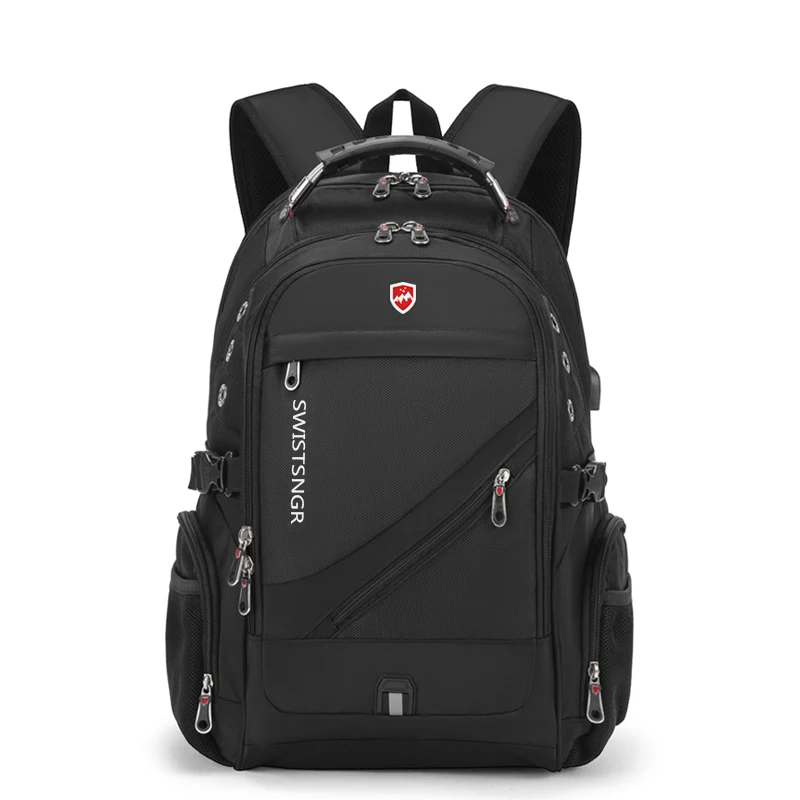 Unisex extra-large waterproof laptop backpack with USB charging port, ideal for travel & daily commute.