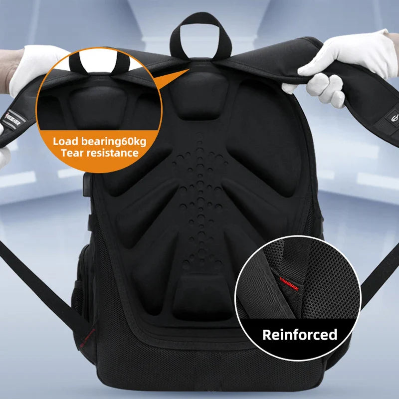 Waterproof travel backpack for men & women. Extra-large capacity with laptop sleeve & USB charger.