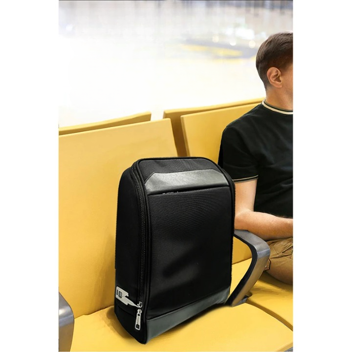 Unisex fingerprint-lock business travel backpack with anti-theft design & USB charging for secure commuting.