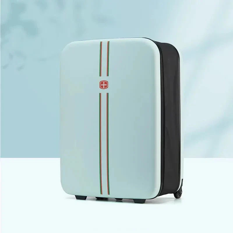 Versatile Porto foldable protective travel suitcase. Durable unisex luggage for any trip, easy to store.