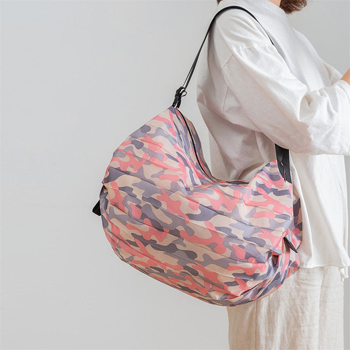 Versatile unisex reusable grocery bag & travel tote. Foldable, large capacity for shopping & daily essentials.