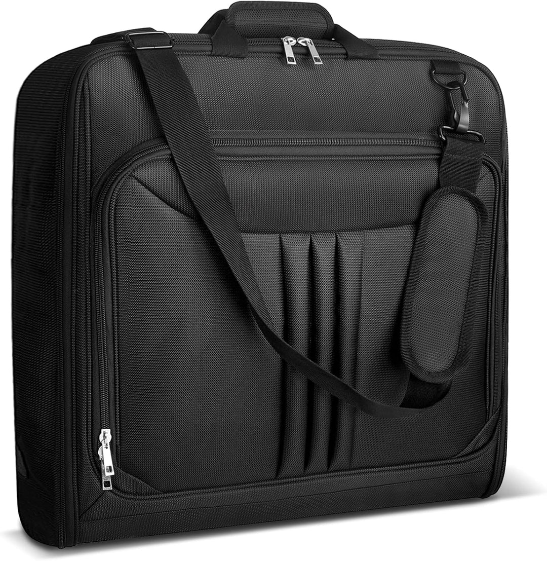Unisex foldable waterproof carry-on garment bag with strap for suits. Ideal travel organizer & suit carrier.