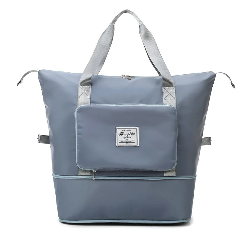 Unisex folding travel suitcase bag, compact & versatile FlexCarry luggage, perfect carry-on or weekender.