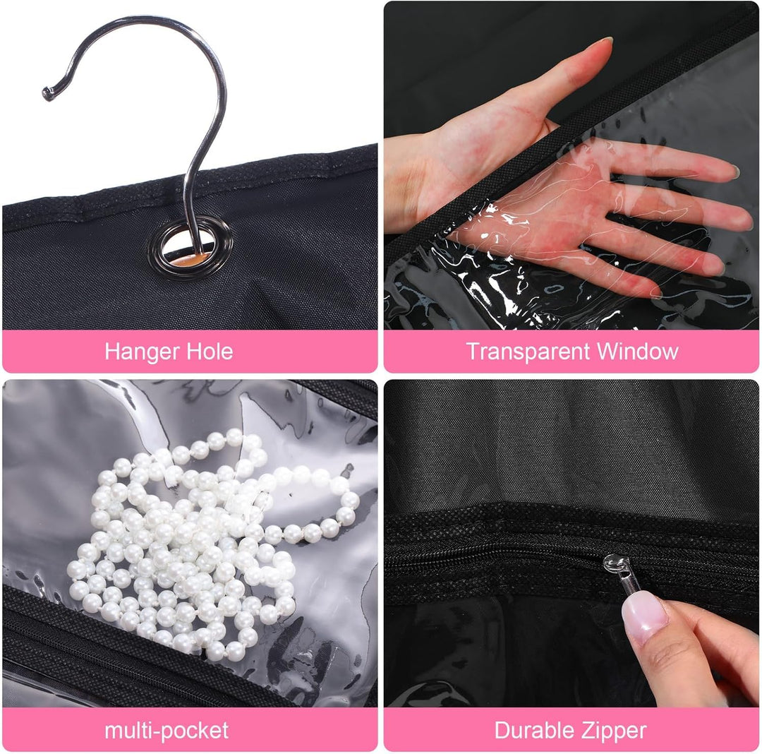 Travel garment bags, 5-pack, protects outfits & costumes, clear accessory pockets.