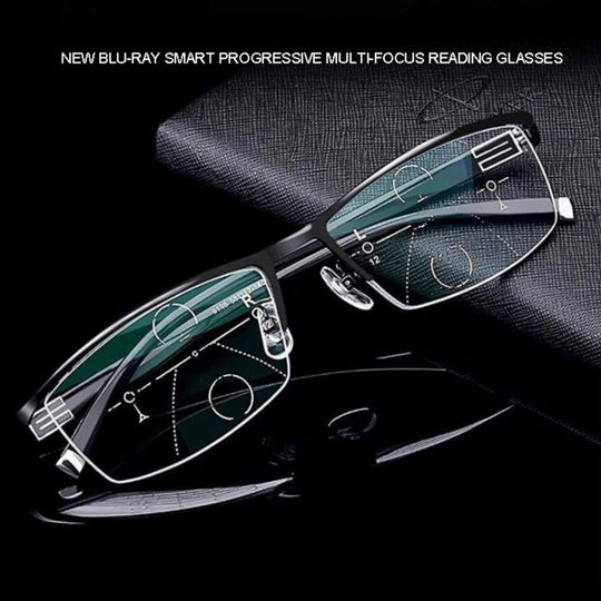 Unisex German Progressive Multifocal Glasses, sleek design with scratch-resistant lenses, perfect for varied visual tasks.
