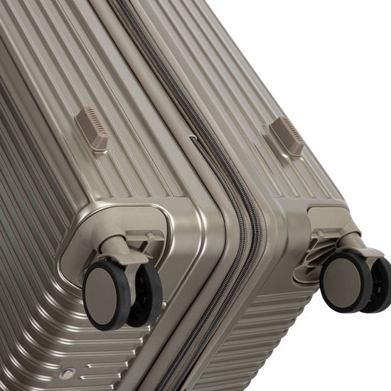 Spacious expandable spinner suitcase, offering effortless mobility for any trip.