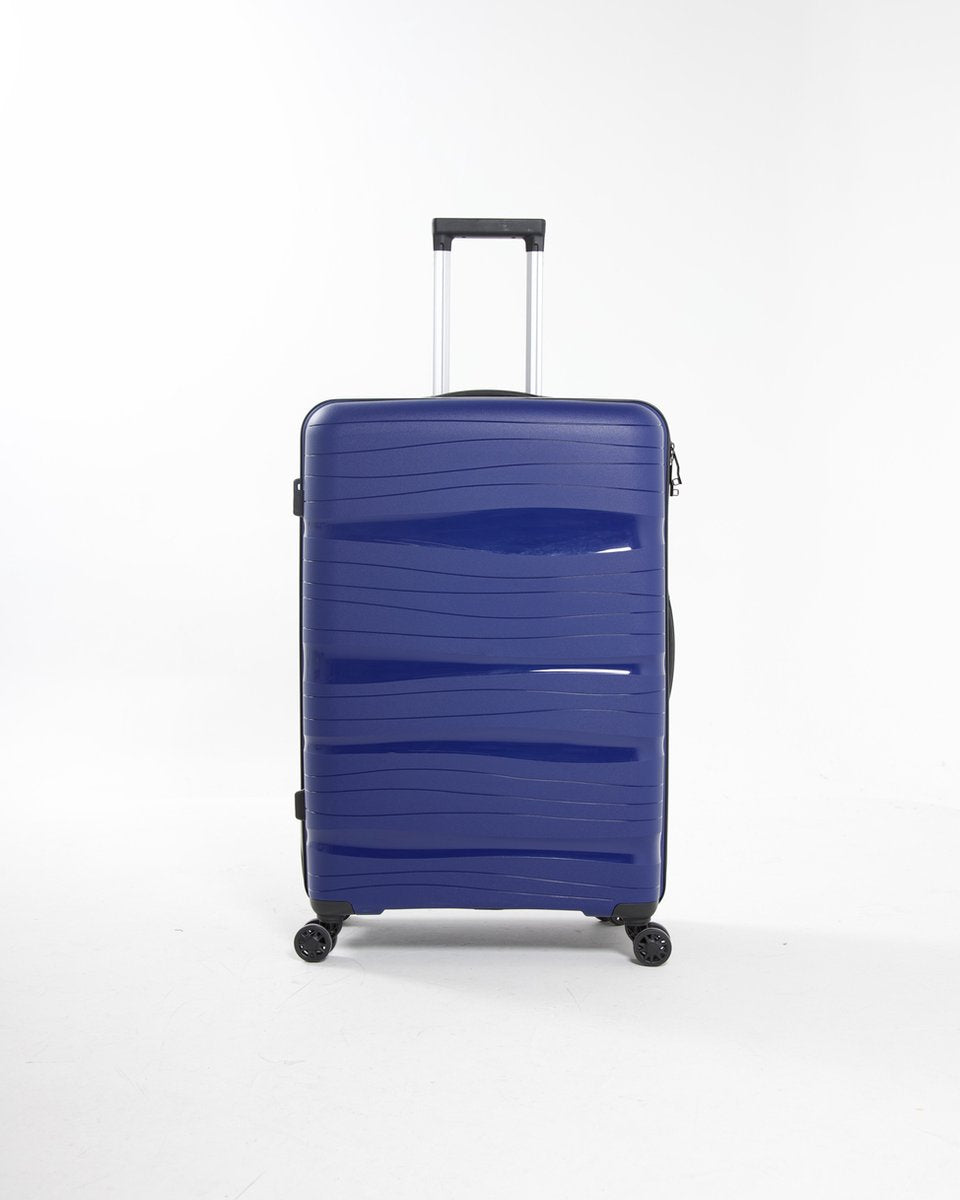Lightweight hard-shell suitcase with TSA lock, perfect for secure and organized travel.