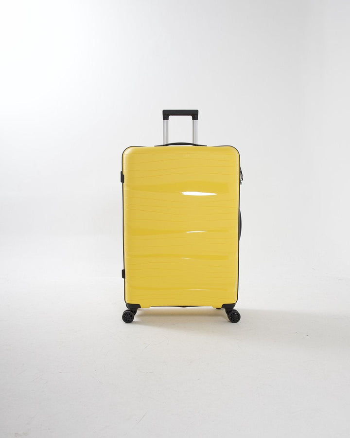 Robust hard-shell travel suitcase, ideal for organized packing on any business or weekend trip.