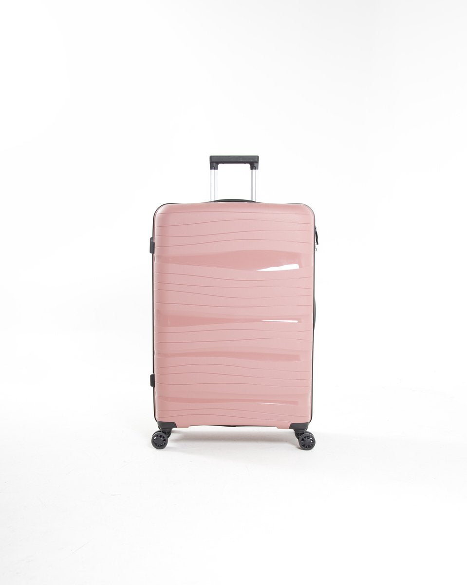Organized hard-shell luggage suitcase for efficient packing and secure travel with TSA lock.