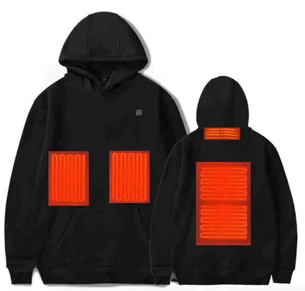 Unisex heated hoodie for instant warmth & comfort. Ideal winter clothing, electric thermal wear for all.