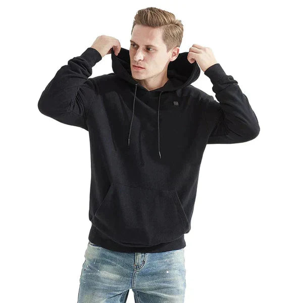 Cozy heated hoodie, perfect winter clothing. Stay warm in cold weather with this electric thermal jacket.
