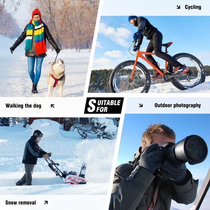 Premium heated winter gloves, battery-powered for lasting warmth. Touchscreen fingertips for outdoor comfort.