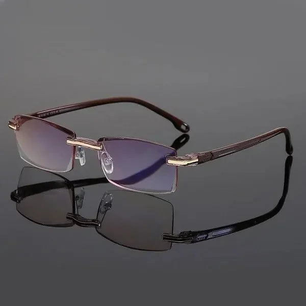 Sleek black lightweight multifocal reading glasses for men and women, featuring a flexible and durable TR90 frame.