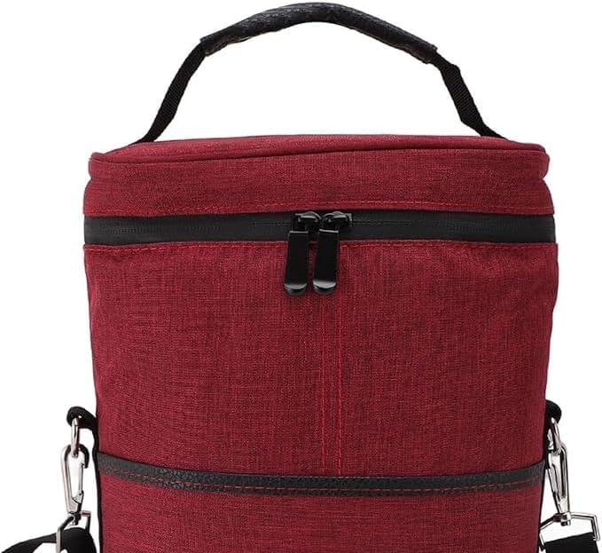 Portable 2-bottle wine cooler carrier, ideal for picnics, beach days, and outdoor adventures.