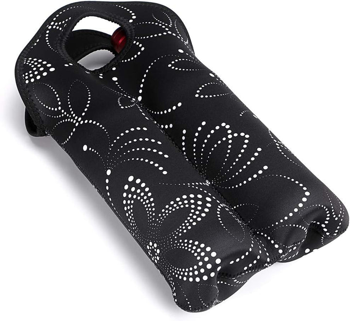 Picnic-ready insulated wine bag, carries two bottles chilled for outdoor fun.