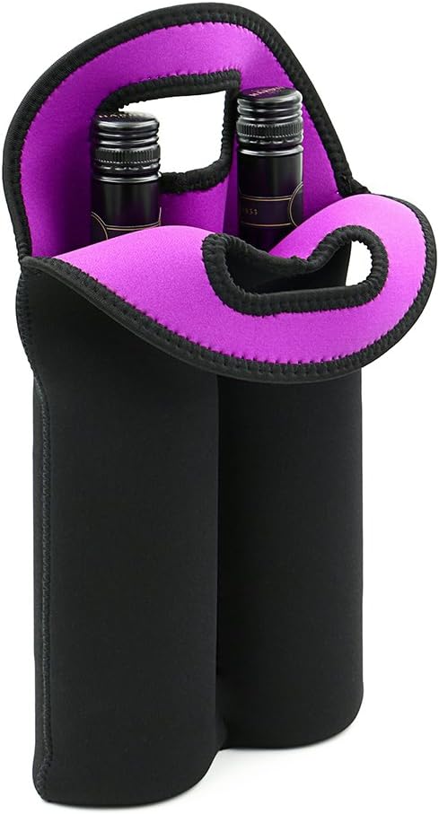 Unisex dual bottle insulated carrier, a must-have for wine enthusiasts on the go.