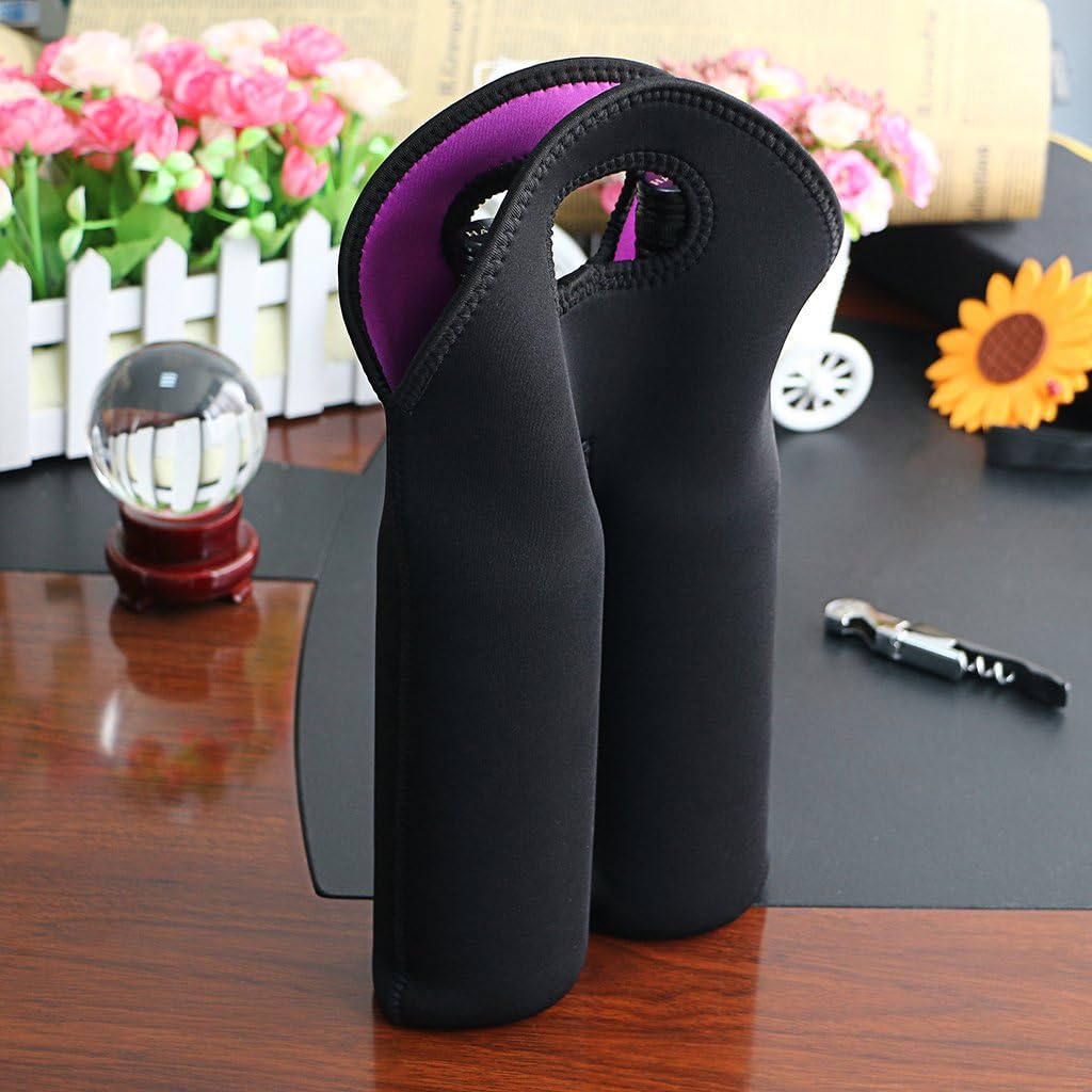Durable wine bottle tote, insulated to keep two bottles at perfect temperature.