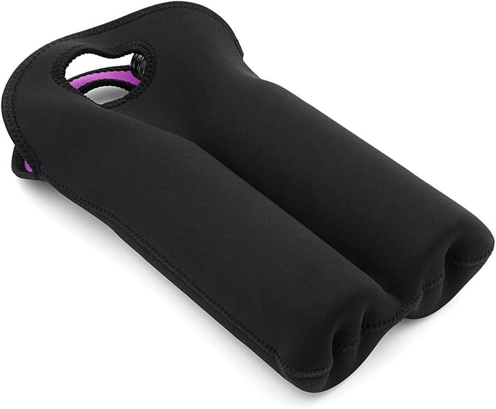 Compact insulated wine carrier for two bottles, ideal for picnics and outings.