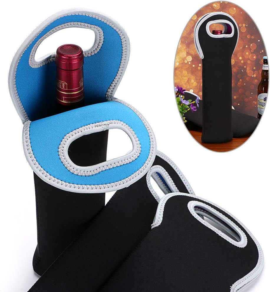 Stylish insulated wine bottle tote, carries two bottles securely & chilled.