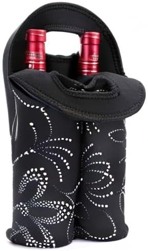 Efficient insulated bag for two wine bottles, keeps beverages cool for hours.