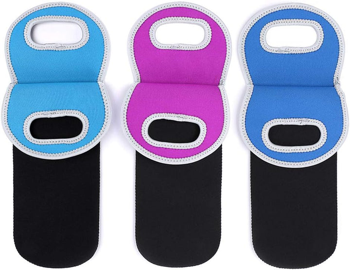 Durable neoprene wine carrier, keeps two bottles cool for picnics & gifts.