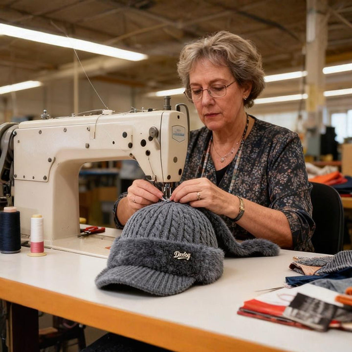 Outdoor unisex ear flap cap, knit trapper beanie for ultimate warmth in winter.