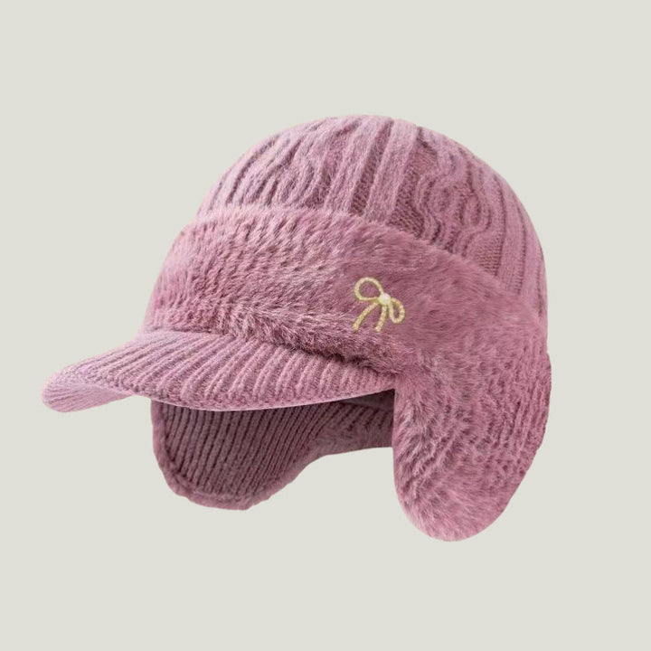 Unisex ear flap trapper hat, soft knit beanie, providing superior warmth for cold winter.